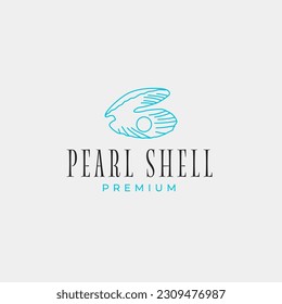 Creative beauty pearl shell jewelry logo design concept illustration idea