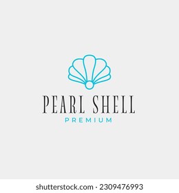 Creative beauty pearl shell jewelry logo design concept illustration idea