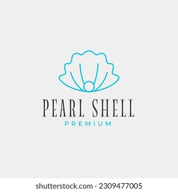 Creative beauty pearl shell jewelry logo design concept illustration idea