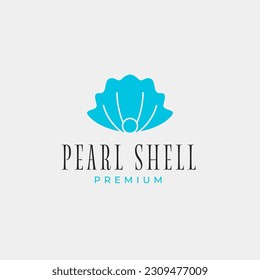 Creative beauty pearl shell jewelry logo design concept illustration idea