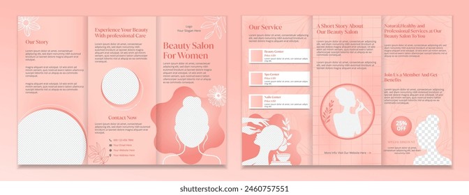 Creative Beauty Salon Trifold Brochure Template Design