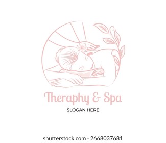 creative beauty spa logo design template in line style 