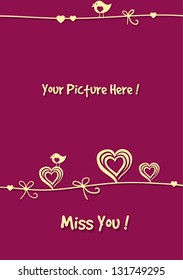 Creative beauty vector background with birds and love