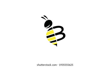 Creative Bee Abstract Logo Design Vector Icon Symbol Illustration