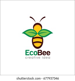 Creative Bee Concept Logo Design Template