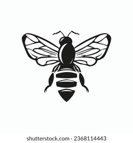 Creative Bee Icon. Bumblebee, Honey making concept. Isolated vector logo illustration