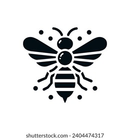 Creative bee Icon. Bumblebee, honey making concept. Isolated vector logo illustration