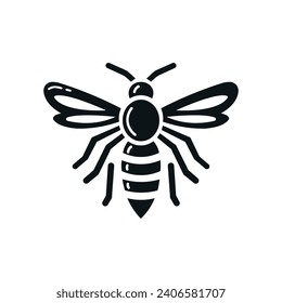 Creative bee Icon. Bumblebee, honey making concept. Isolated vector logo illustration