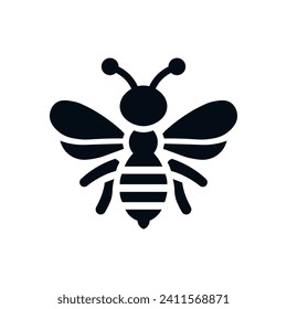 Creative bee Icon. Bumblebee, honey making concept. Isolated vector logo illustration