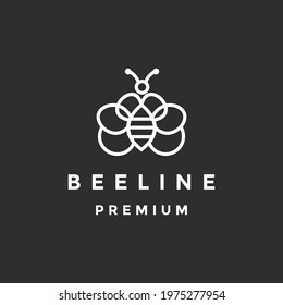 Creative Bee Insect Abstract Logo on black background
