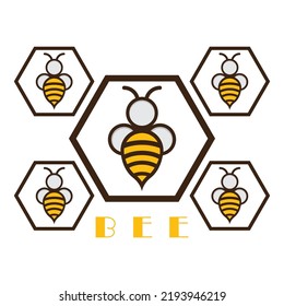 creative bee logo and vector icon image