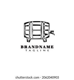 creative beer barrel concept logo icon design black modern isolated vector illustration