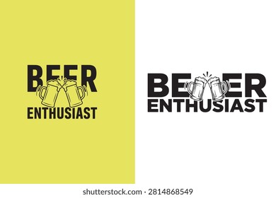 Creative beer enthusiast logo design with mug illustrations and text