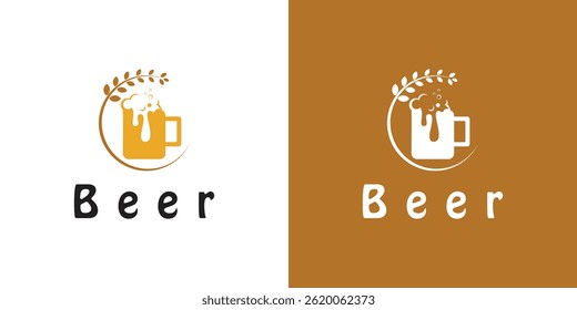 Creative beer logo design with modern concept
