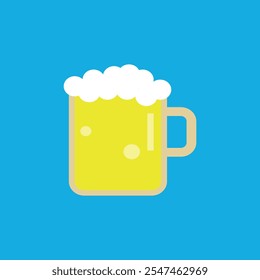 Creative Beer Mug Symbol for Pub or Brewery Branding Flat Design Beer Mug Clipart for Creative Projects.