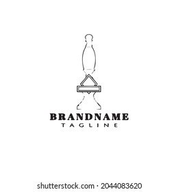 creativa bomba de cerveza caricatura logo diseño de icono negro imagen vectorial aislada