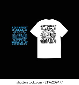 Creative beer t-shirt design vector files
