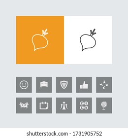 Creative beet Line Icon with Bonus Icons. 