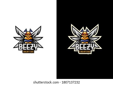 Creative Beezy, Bee Sport Mascot Character Logo Design