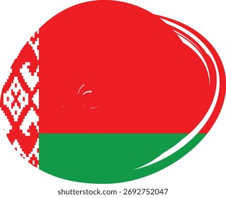 Creative Belarus map design vector featuring the country's silhouette in national flag colors