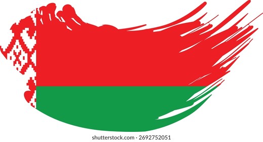 Creative Belarus map design vector featuring the country's silhouette in national flag colors