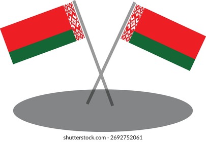 Creative Belarus map design vector featuring the country's silhouette in national flag colors