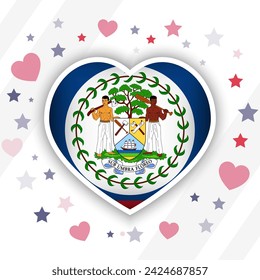 Creative Belize Flag Heart Icon