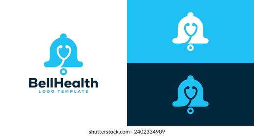 Creative Bell Health, Notif Health Logo for a Healthcare Company. Healthcare Stethoscope Icon Symbol Logo Design Template.