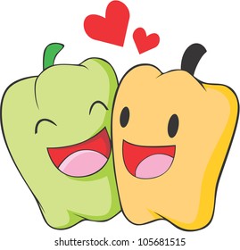 Creative Bell Pepper Lovers Illustration