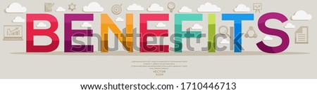 Creative (benefits) Design,letters and icons,Vector illustration.