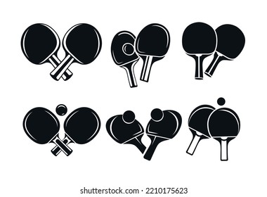 Creative Best Minimal Ping Pong Vector Design Collections, Premium Hi-Quality Vector Ping Pong Concept,  Ping Pong Bat, And Ball Clip Art Latest Design With White Background. 