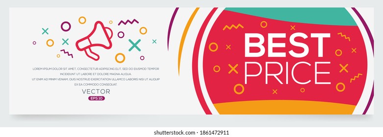 Texto creativo (mejor precio) escrito en burbuja de voz, ilustración vectorial.