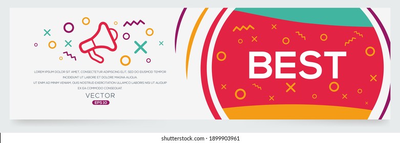 Texto creativo (mejor) escrito en burbuja de voz, ilustración vectorial.
