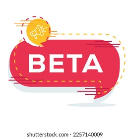 Creative (Beta) text written in speech bubble, Vector illustration.