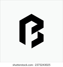 Creative BF or FB initial Flat  monogram modern brand unique logo design