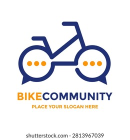 Creative bicycle formed by speech bubbles logo design. Great for cycling community, bike forum, social network, or rider discussion groups.