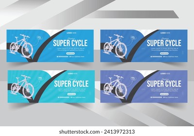 Creative Bicycle sale facebook cover design and social media banner post design template
