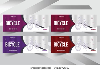 Creative Bicycle sale facebook cover design and social media banner post design template