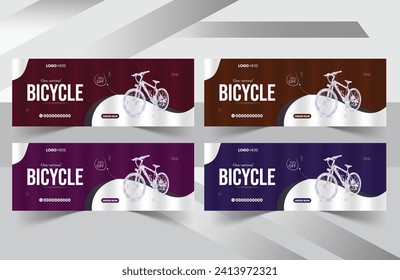 Creative Bicycle sale facebook cover design and social media banner post design template