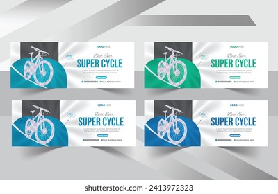 Creative Bicycle sale facebook cover design and social media banner post design template