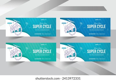 Creative Bicycle sale facebook cover design and social media banner post design template