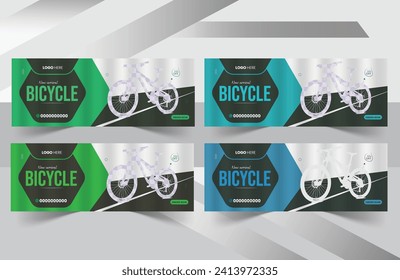 Creative Bicycle sale facebook cover design and social media banner post design template
