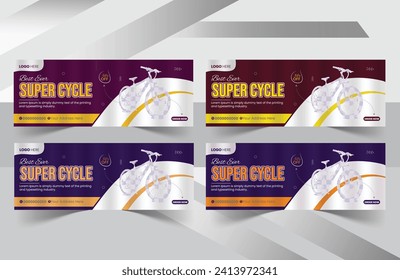 Creative Bicycle sale facebook cover design and social media banner post design template