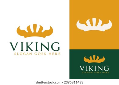 Creative Bicycle Scandinavian Viking Warrior Helmet Logo Design Branding Template