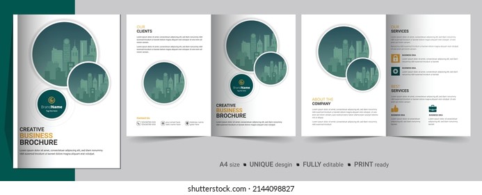 Plantilla de diseño de folletos biplidos creativos. Plantilla multipropósito, incluir las páginas de portada, de atrás y de dentro.