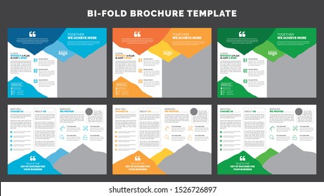 Creative Bifold Business abstract vector template. Brochure design, cover modern layout, annual report, poster, flyer in A4 with colorful shapes for tech, science, market with light background