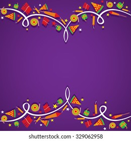 creative Big cracker banner border design , happy diwali vector