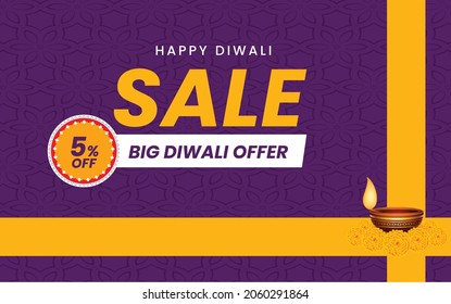 
Diseño de banners para la gran oferta de Diwali creativa, diseño de ilustraciones vectoriales
