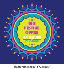creative big festive banner design ,diwali festival offer 