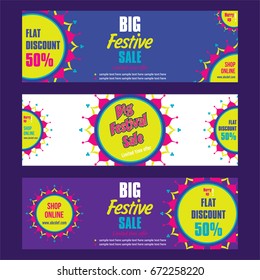 creative big festive banner design ,diwali festival offer 
